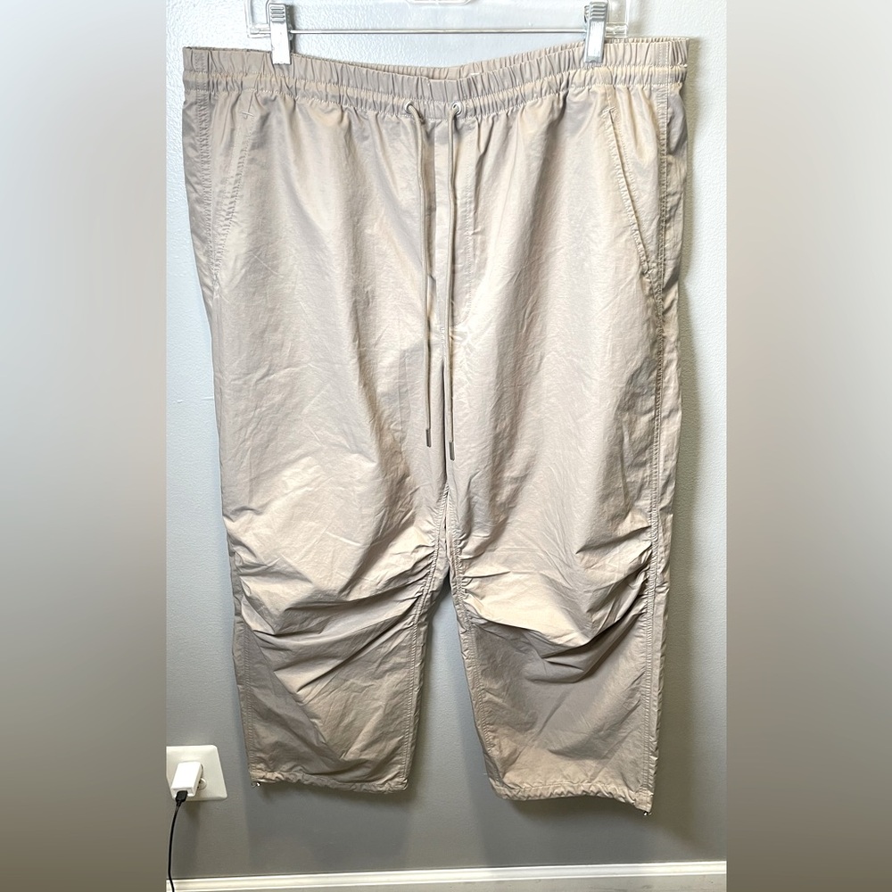 Abercrombie & Fitch Women's Cotton Nylon Wide Leg‎ Pants Beige Tan Size XL